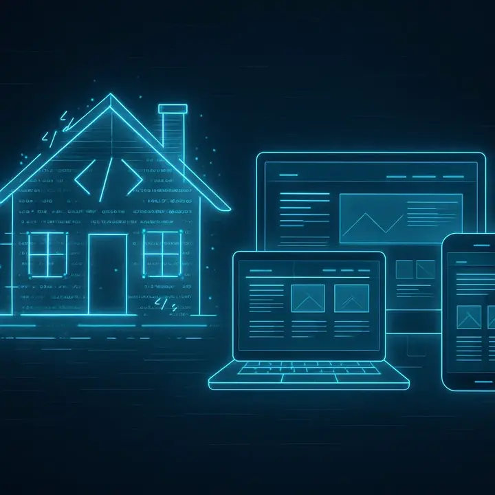 Modernes Webdesign auf Laptop und Smartphone